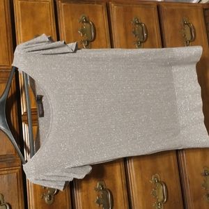 Limited short flutter sleeve metallic shirt